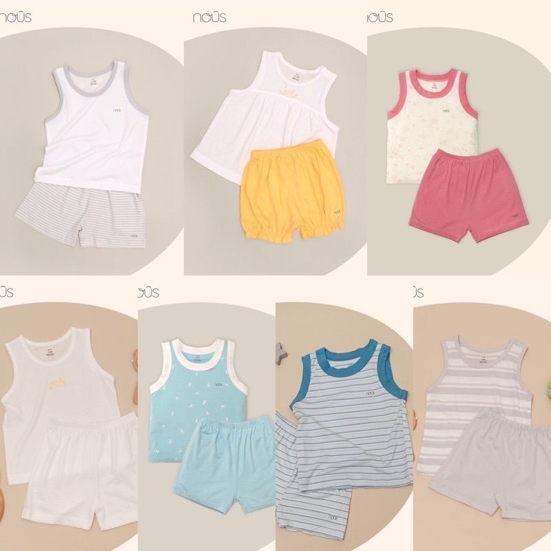 Full bộ ba lỗ nous cho bé từ 6-9m đến 2-3y