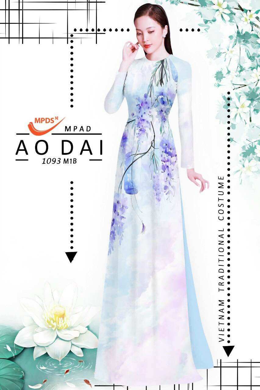 Vải áo dài in hoa 3D
