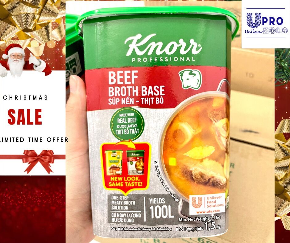Súp Nền Thịt Bò Knorr 1.5kg mẫu mới nhất