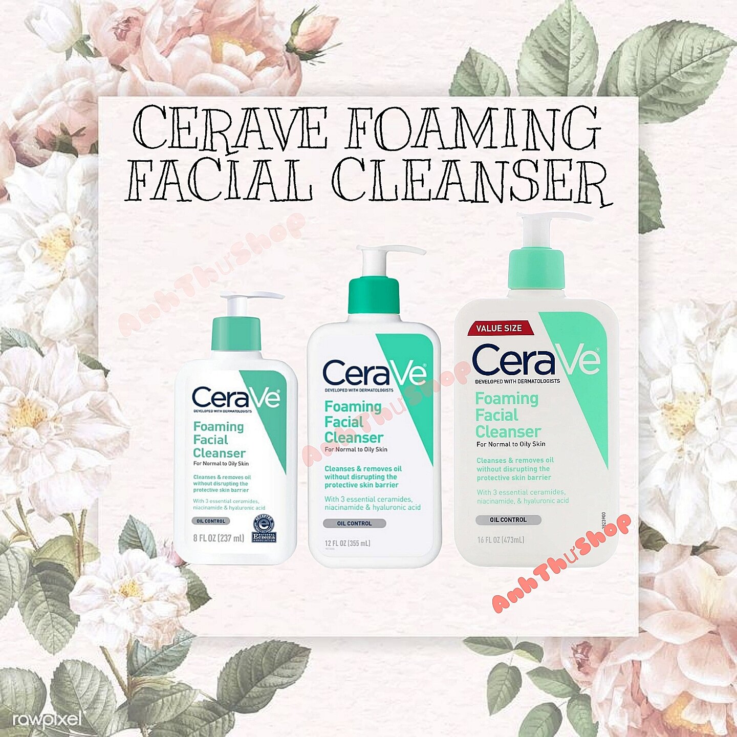 Sửa Rửa Mặt Dành Cho Da Dầu CeraVe Foaming Facial Cleanser Oil Control