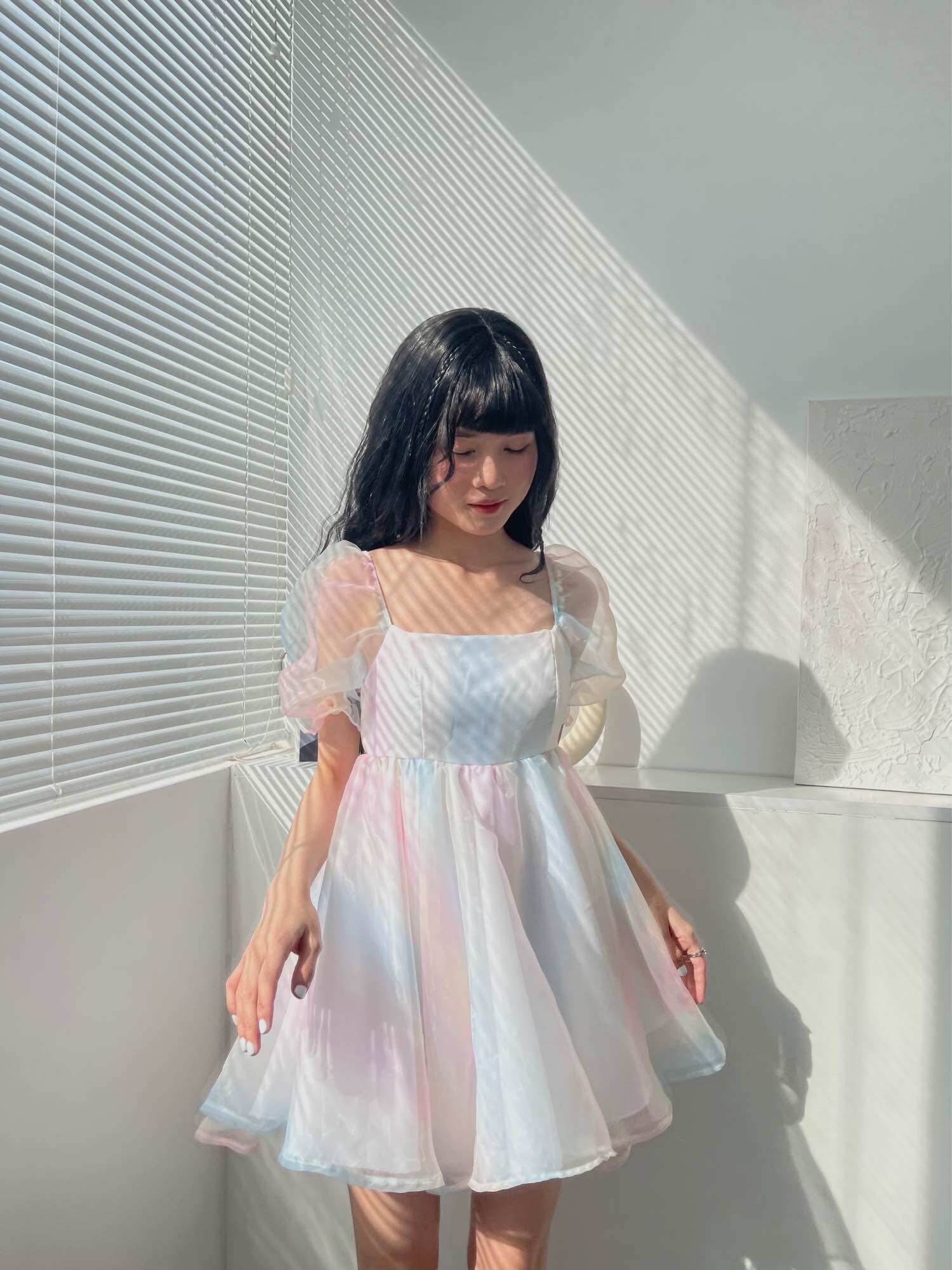 Đầm babydoll xòe công chúa mây