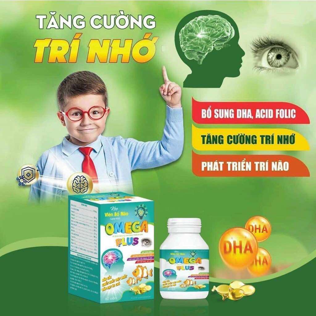 Omega 3 kids -hộp 60 viên bổ não super kids omega 3 dr.brain giúp bổ sung dha phát triển não bộ- omega 3 kid