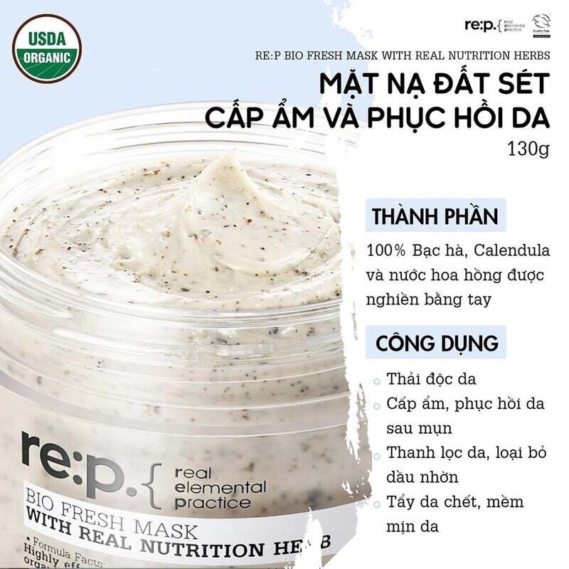 Mặt Nạ REP Đất Sét RE:P / REP Bio Fresh Mask With Real Calming Herbs 130g
