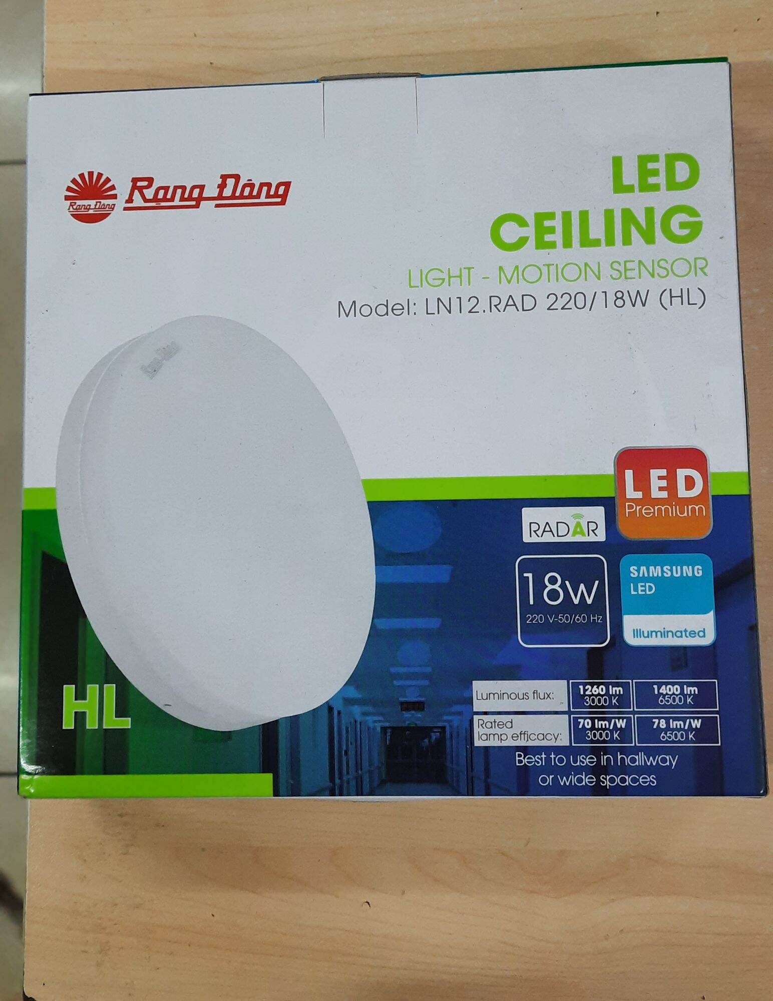 ĐÈN LED ỐP TRẦN CẢM BIẾN 18W RẠNG ĐÔNG