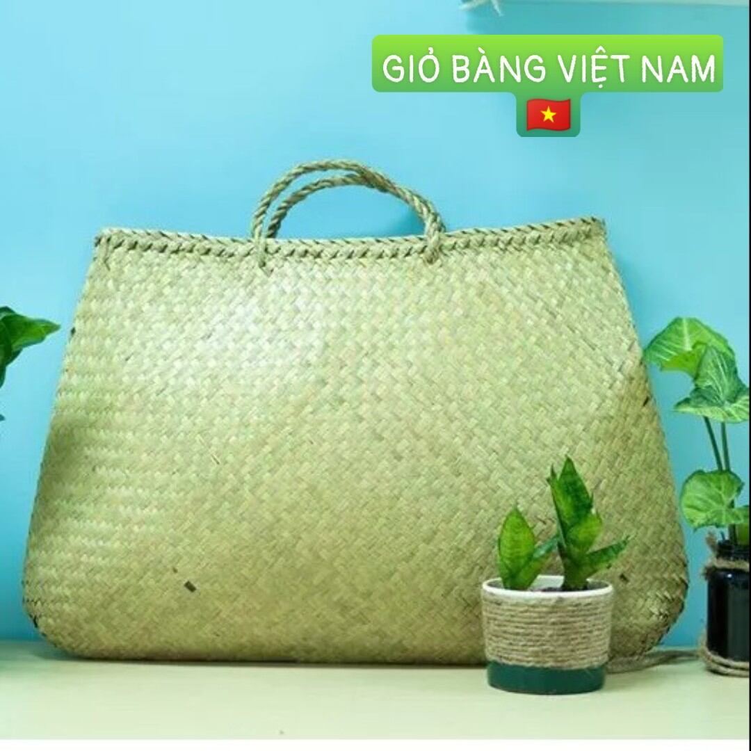 (Nhiều size) Giỏ đệm / giỏ gà / giỏ vịt /Túi xách Cỏ Bàng thiên nhiên/ bảo vệ môi trường/ giỏ xách đi chợ, đi chơi, đựng đồ dùng