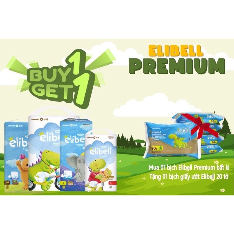 Refund 50K + Gift diapers bỉm elibell premium elibell active local Russian