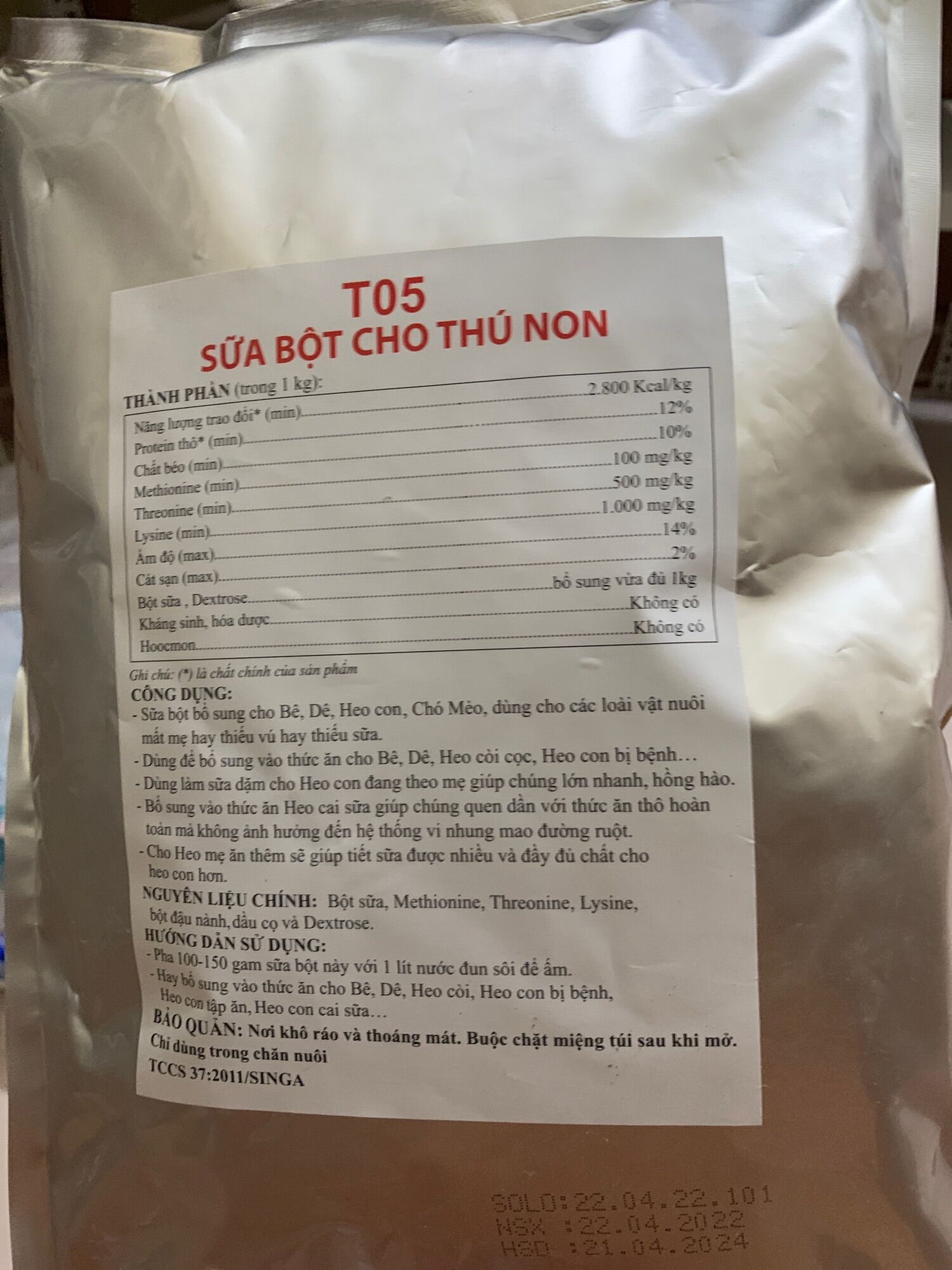 Sữa bột dùng cho heo,bê,dê,chó mèo 1kg