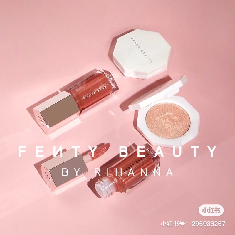 Bộ Son Và Phấn Highlight Fenty Beauty - Bomb Baby Mini Lip And Face Set