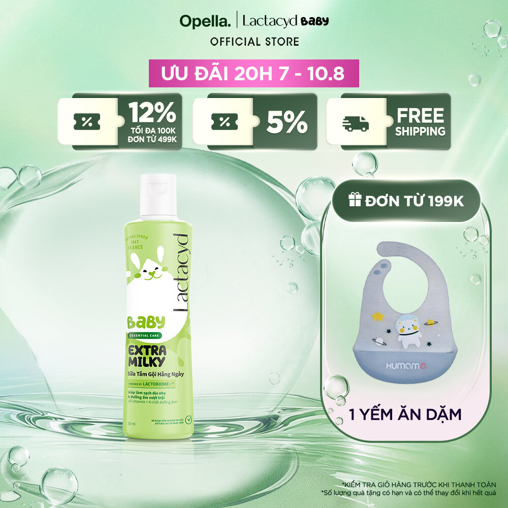 Sữa Tắm Gội Trẻ Em Lactacyd Baby Extra Milky Làm Sạch Dịu Nhẹ và Dưỡng Ẩm Vượt Trội 250ml