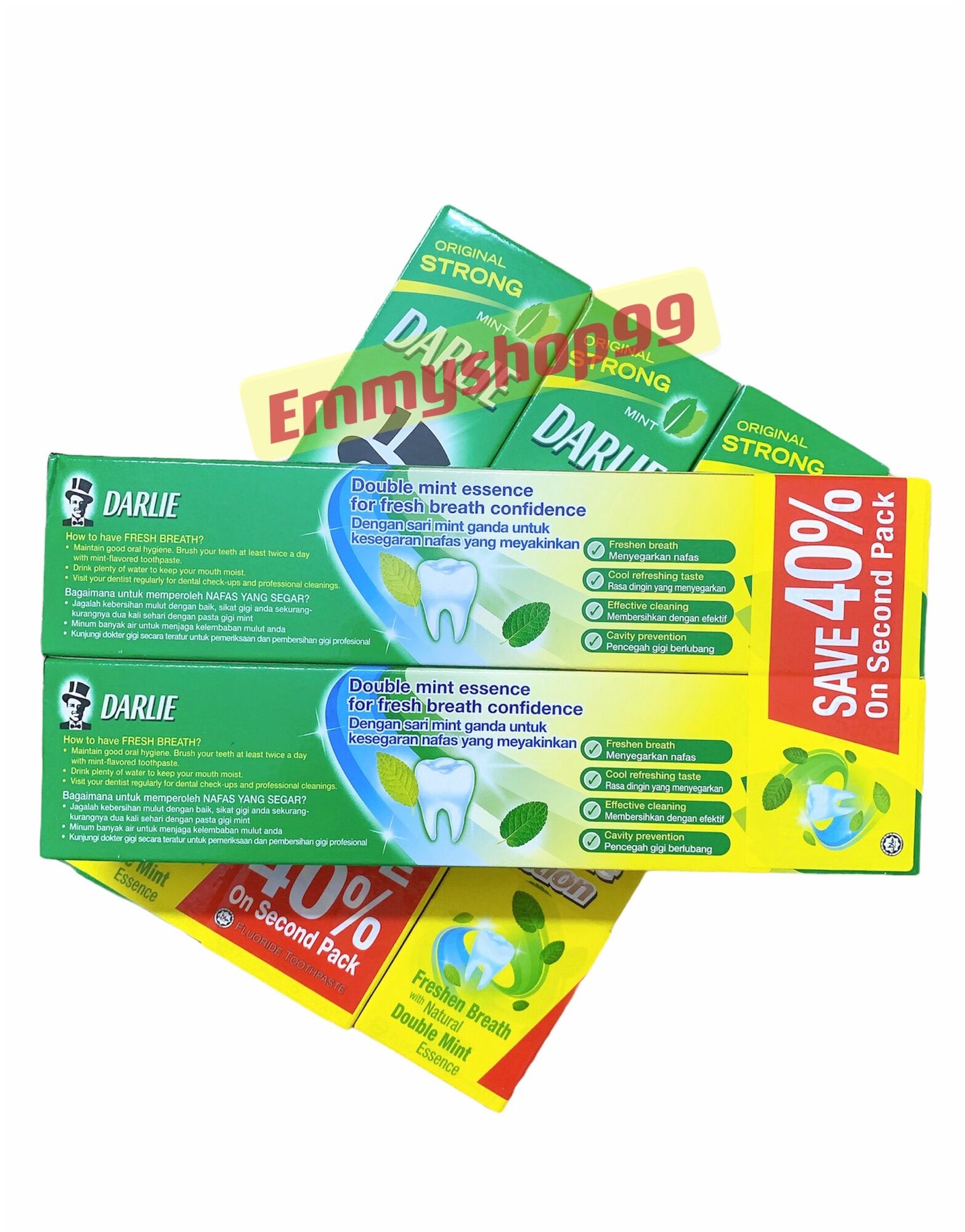 Combo 2 Kem Đánh Răng Ông Tây Đen DARLIE MINT 225G