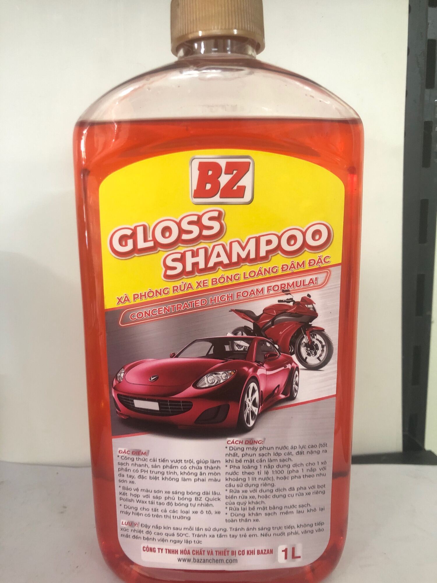 Combo Nước rửa xe BZ + Bao tay rửa xe, Nước rửa xe xà bông BZ rửa xe Gloss Shampoo thế hệ mới