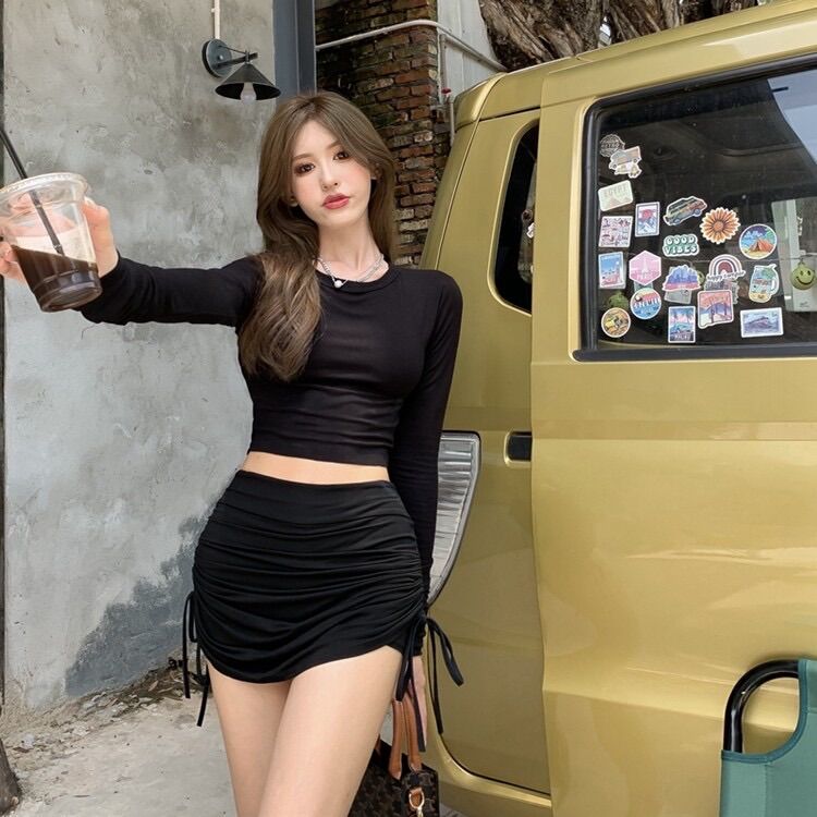 CHÂN VÁY ÔM XINH RÚT DÂY BODY R2