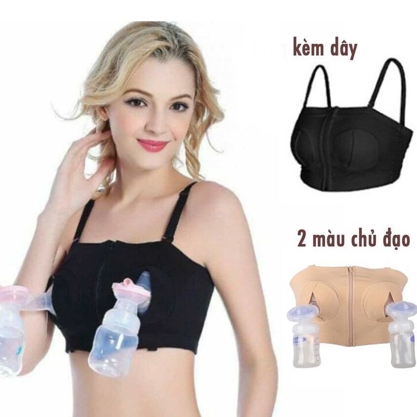 (Free Size) Áo hút sữa rãnh tay kèm dây áo cho Mẹ - phụ kiện dùng cho máy hút sữa điện PKK U1015