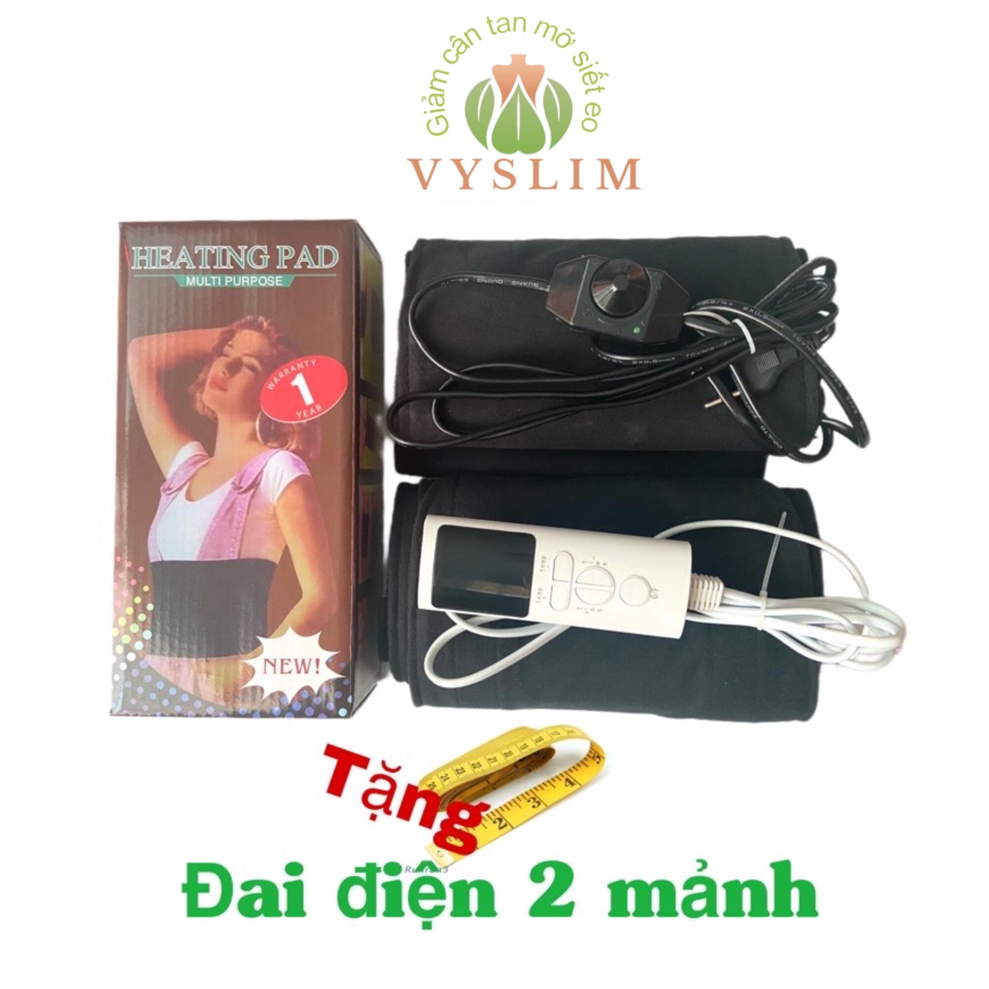 Đai điện ủ nóng nịt bụng tan mỡ thiết kế 2 mảnh dùng cho bụng, đùi, tay