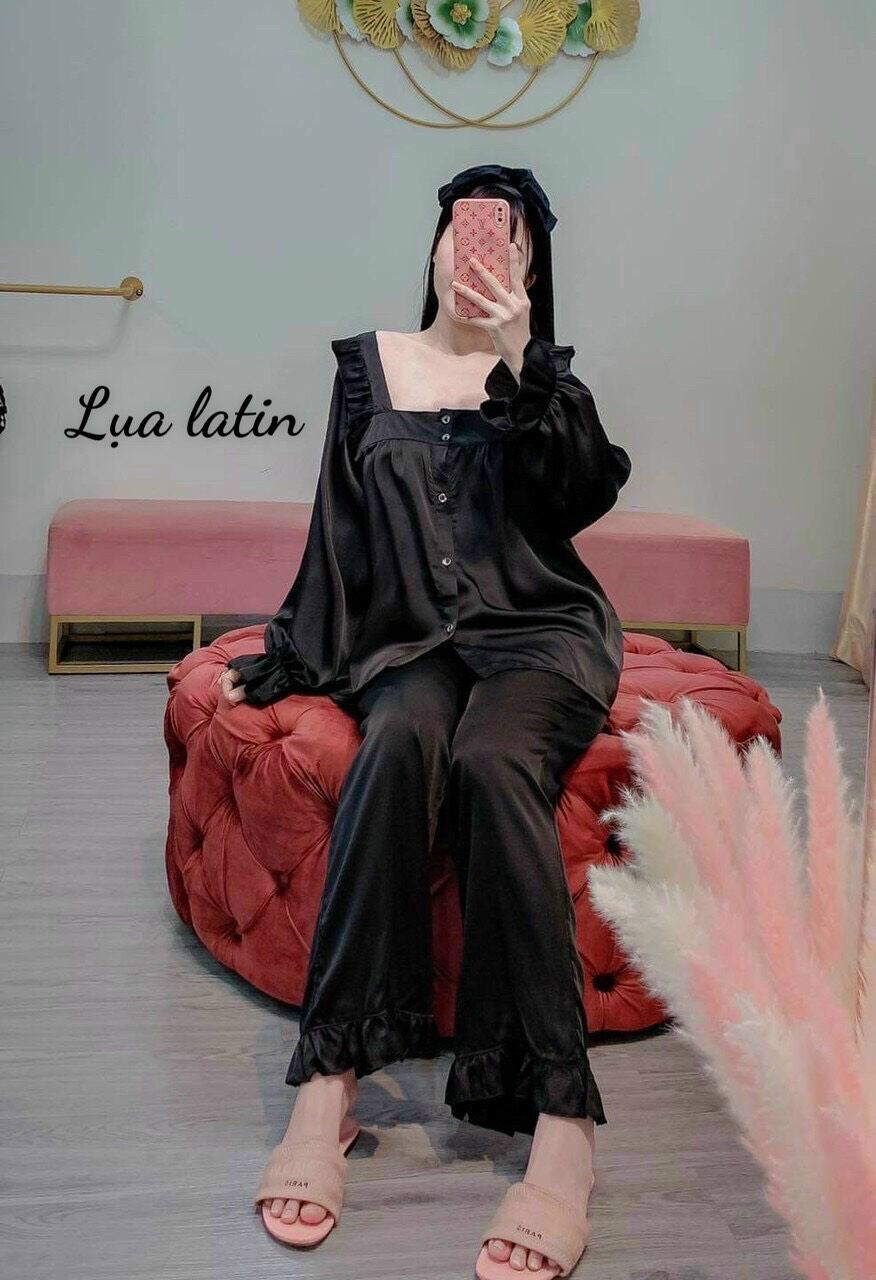 Đồ bộ - Đồ ngủ pijama tiểu thư lụa latin size (40-60kg)