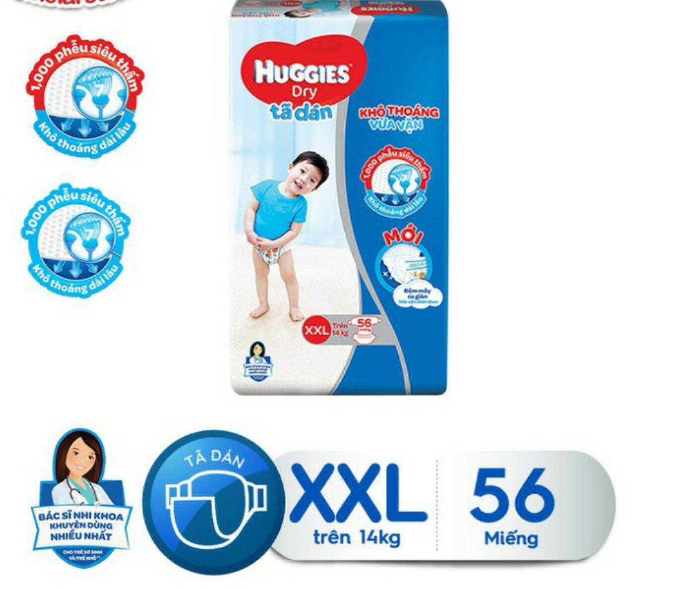 [HCM]Tả dán huggies M76_L68_XL62_XXL56 date mới