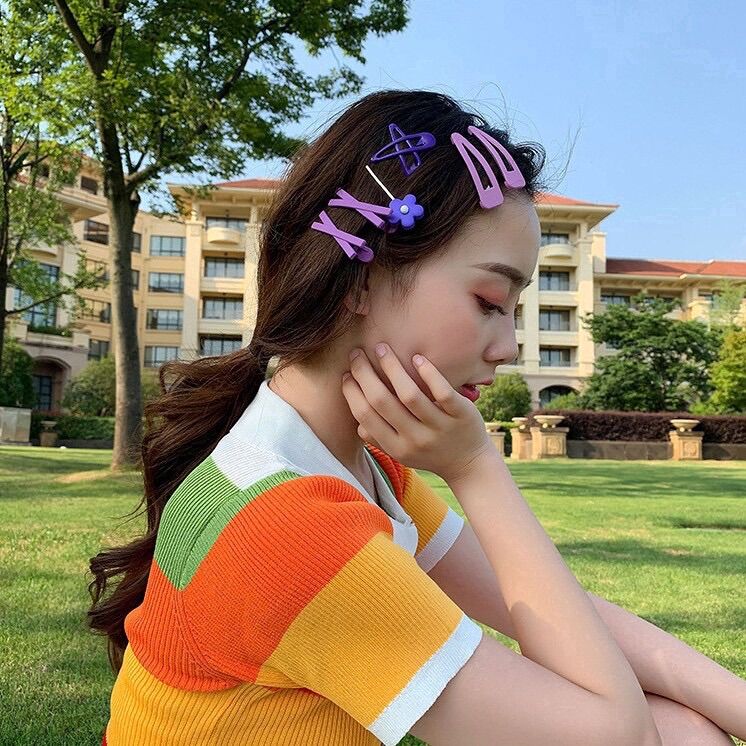 🔥🔥Bán Sỉ_ 10 Vỉ Kẹp Hoa (70cái) Nhiều Màu