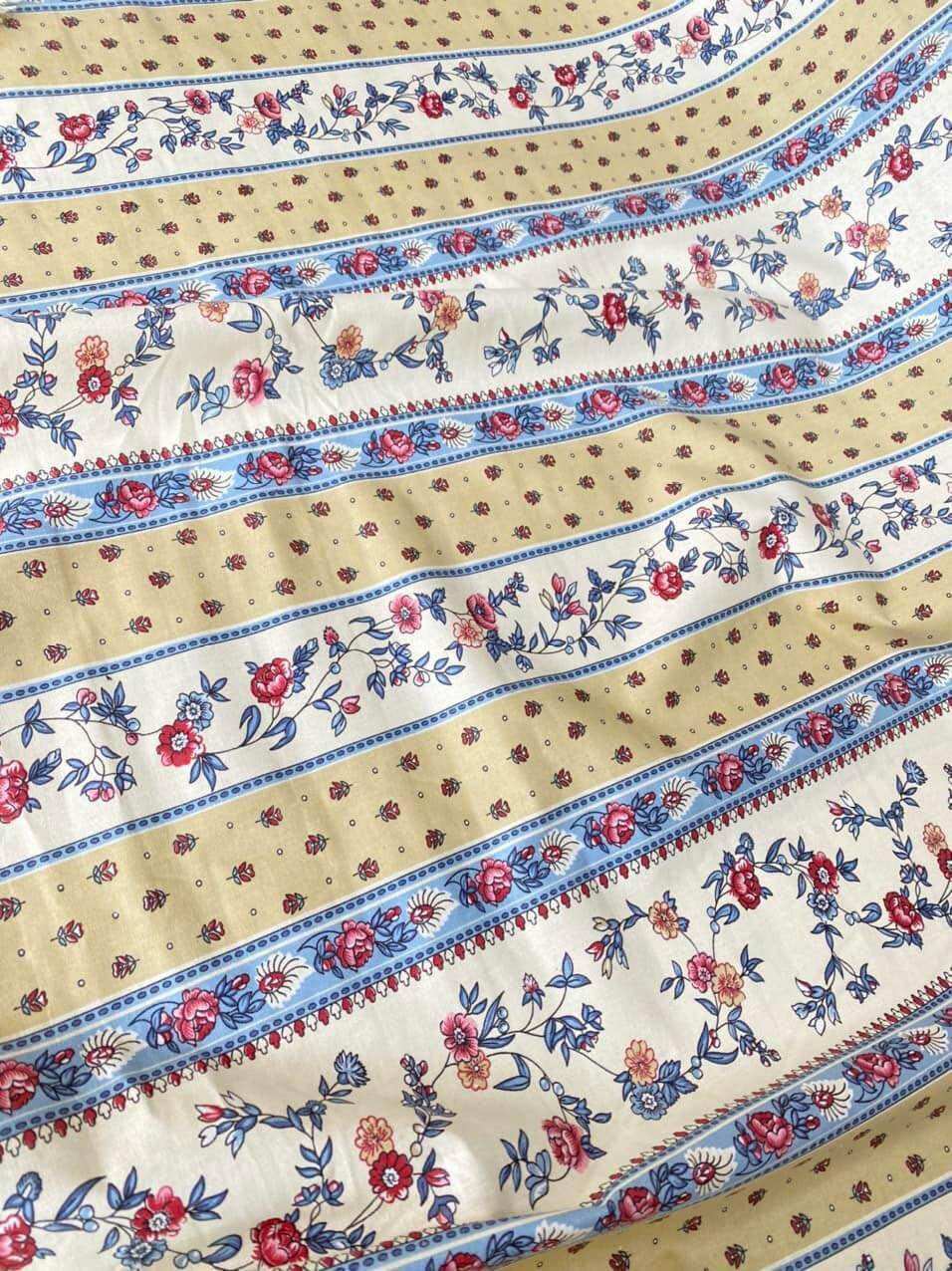 VẢI THÔ COTTON HOA NHÍ KHỔ VẢI 1m53