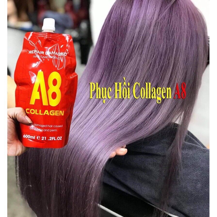 [Hàng Chính Hãng] Hấp phục hồi tóc hư tổn COLLAGEN A8 - 600ml Cao Cấp