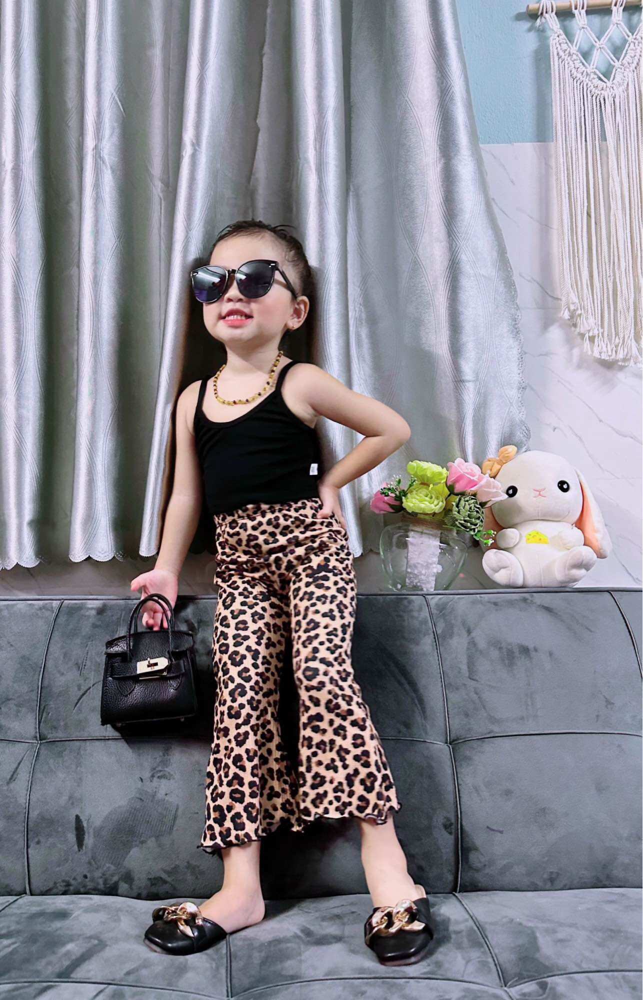Set Quần Beo Xinh Bé Gái Cá Tính