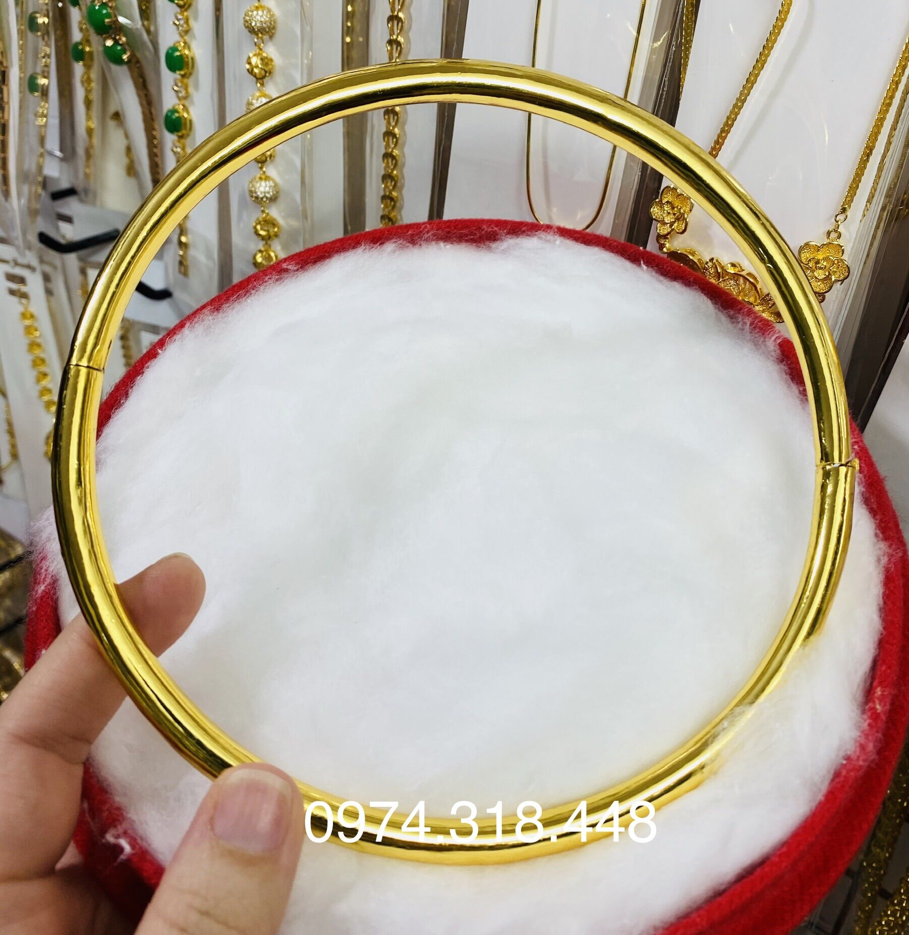 Kiềng cổ cưới mạ vàng 24k kiểu trơn siêu đẹp