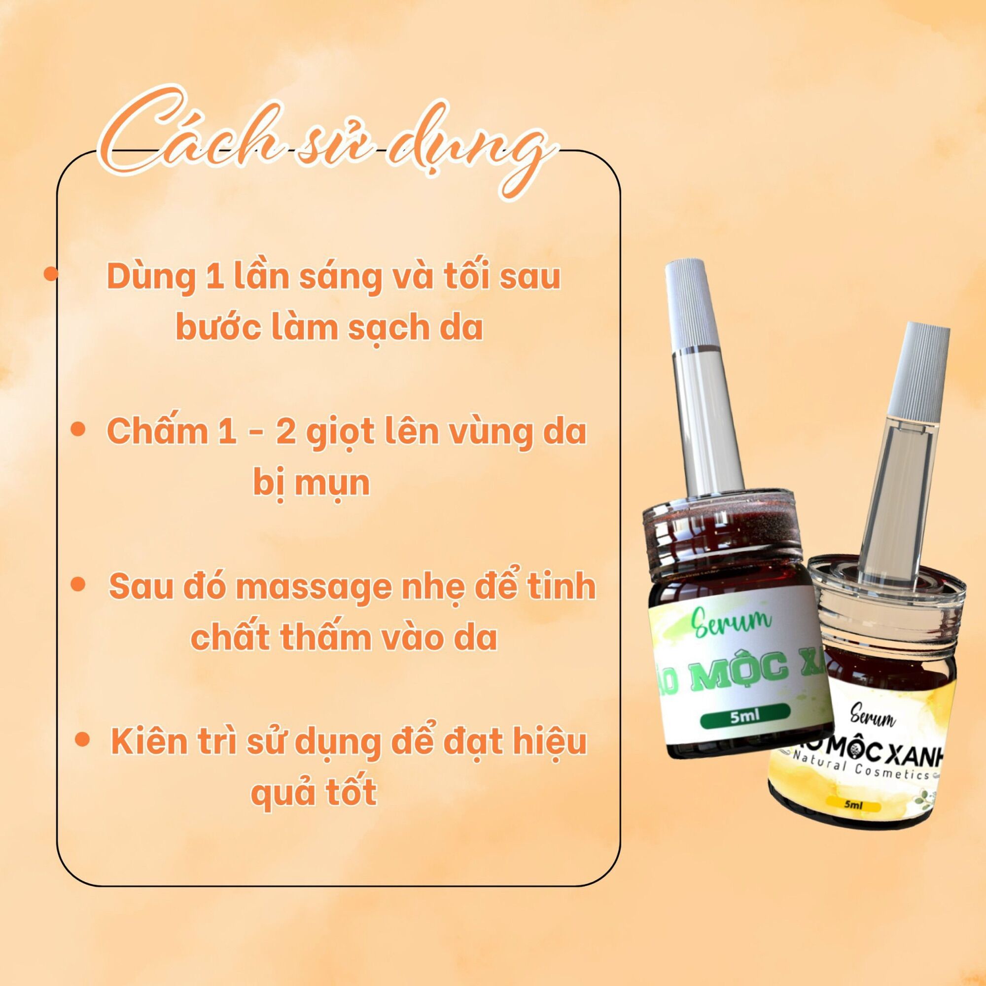 Combo Serum Thảo Mộc Xanh 5ml ( 1 xanh - 1 vàng)