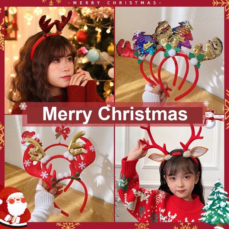 Cài tóc noel mẫu ngẫu nhiên sừng tuần lộc