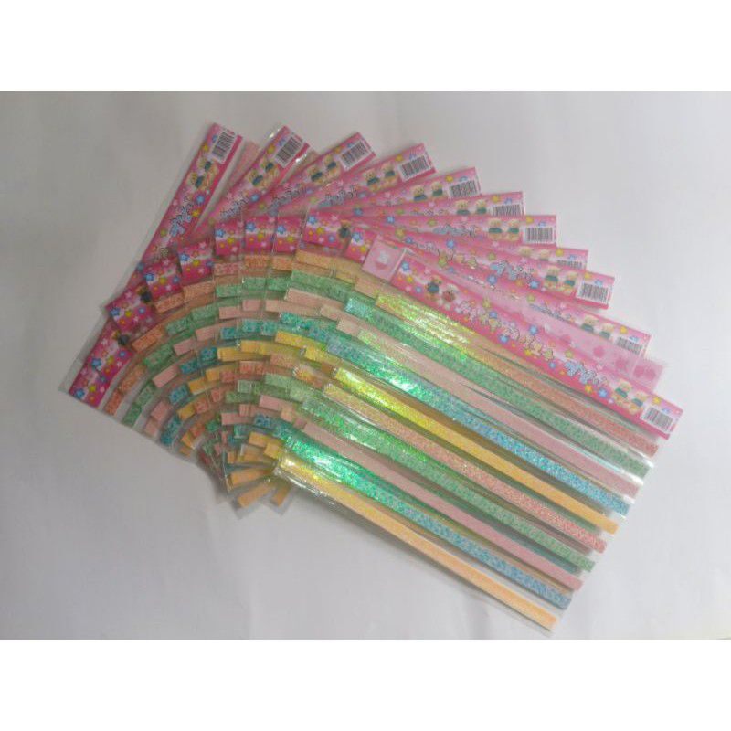 Sét 500 tờ giấy gấp sao, xếp sao nhũ kim tuyến nổi lấp lánh dày đẹp