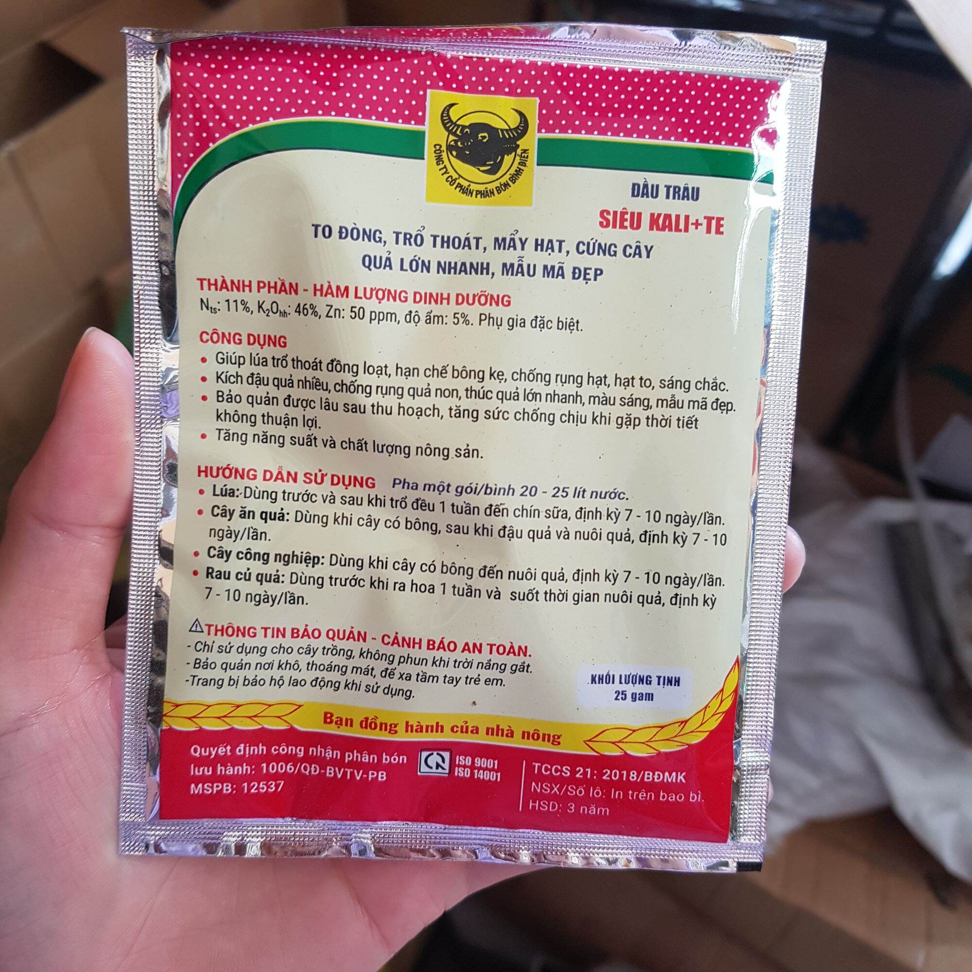 phân bón siêu Kali Đầu Trâu(25gr)