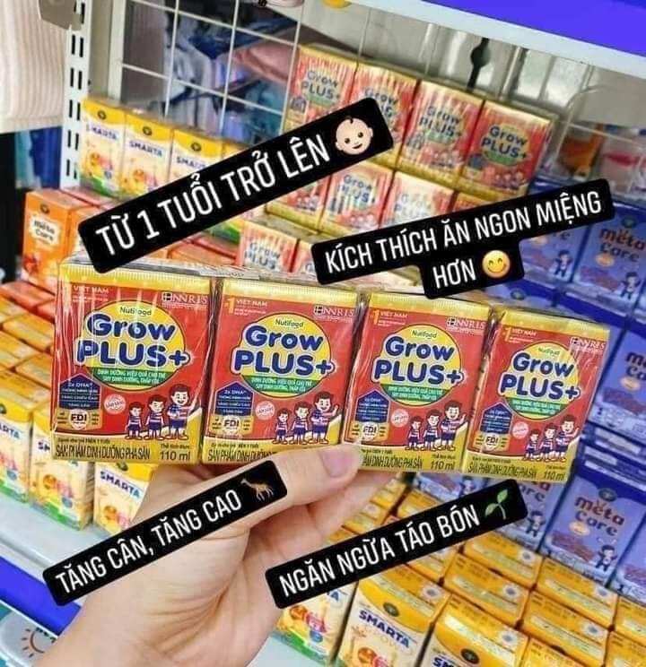 Sữa Grow plus+ đỏ hộp pha sẵn Nutifood (48 hộp *110ml)