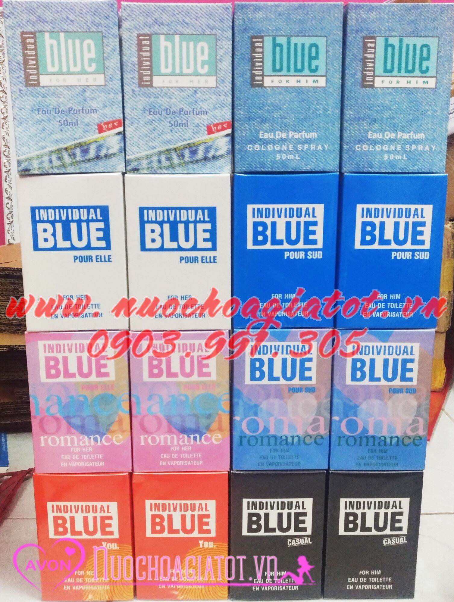 Bộ 2 chai nước hoa nữ AVON BLUE INDIVIDUAL FOR HER 50ML