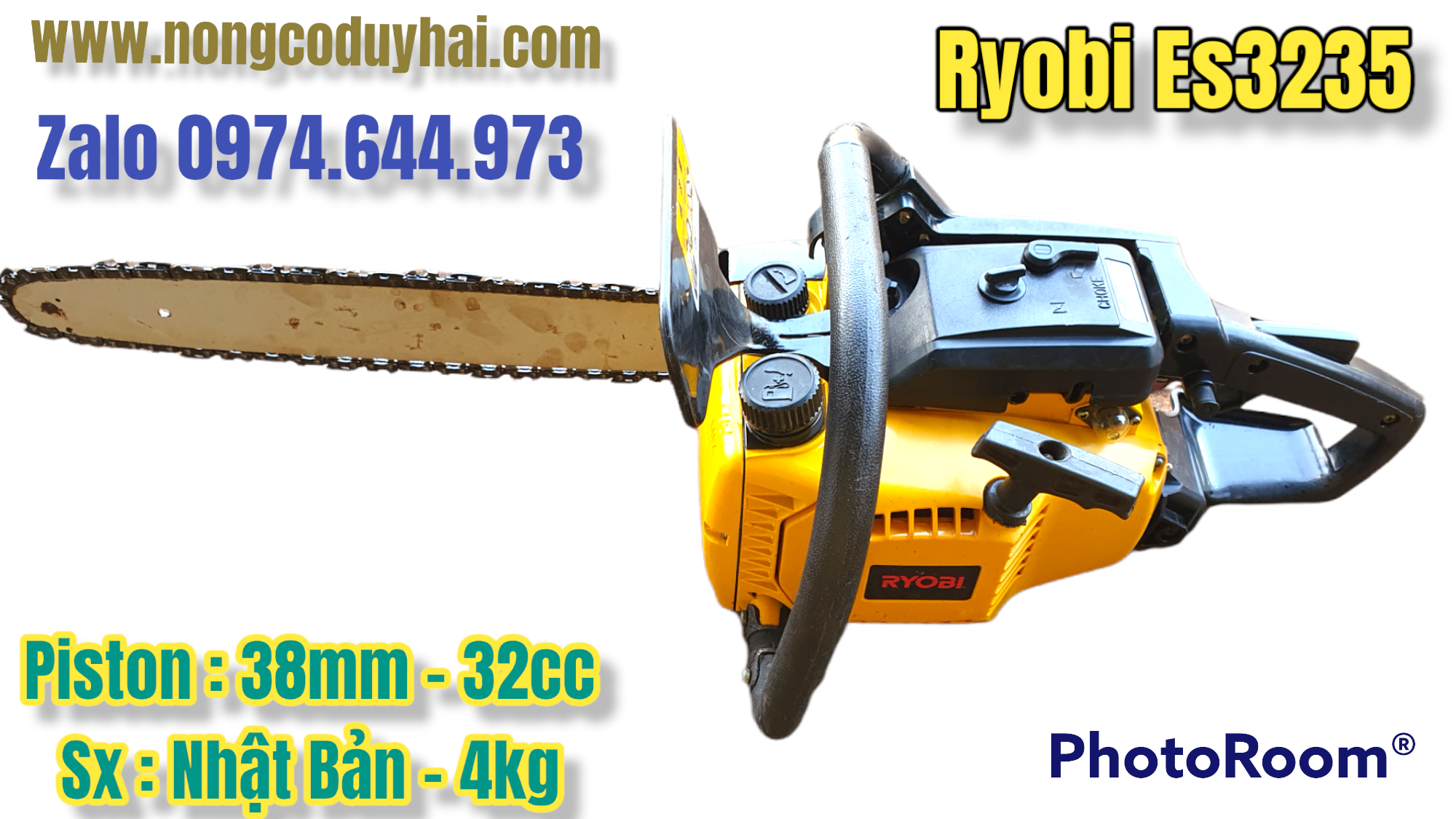 máy cưa xích nhật bãi ryobi es3235 nguyên zin