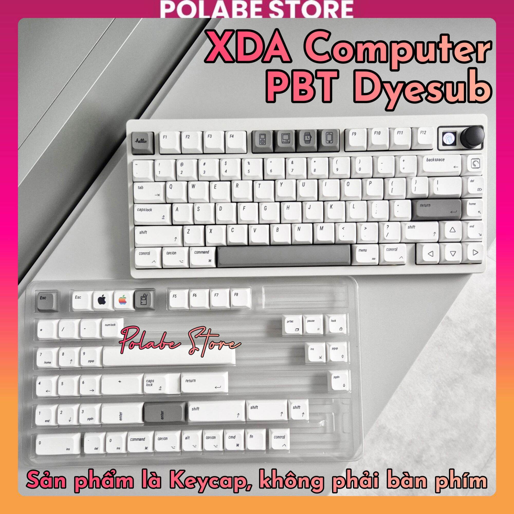 Keycap XDA Computer PBT profile bàn phím cơ Polabe Store Keycap Mac Dyesub