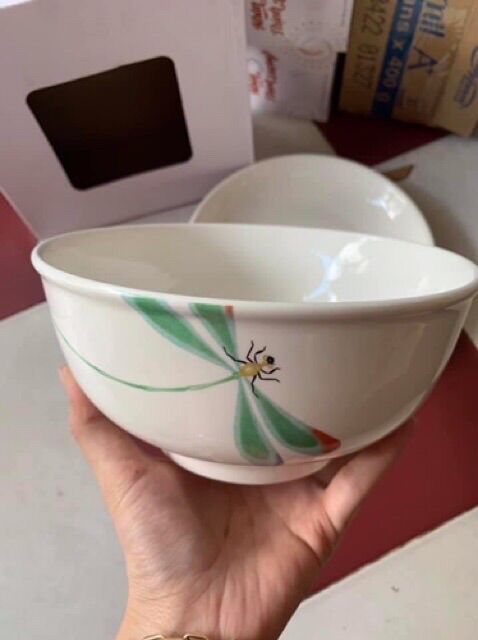 [HCM]Bộ tô dĩa sứ -  hoa văn chuồn chuồn