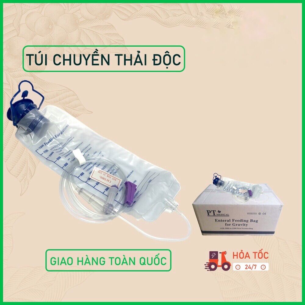 ❤️Túi Truyền Enema Cà Phê, Túi Thải Độc Đại Tràng, Túi Cho Ăn 1200ml Túi truyền cà phê enema thải độc đại tràng, Túi thanh lọc cơ thể Enema truyền súc ruột, nuôi ăn qua dạ dày enema 1200ml