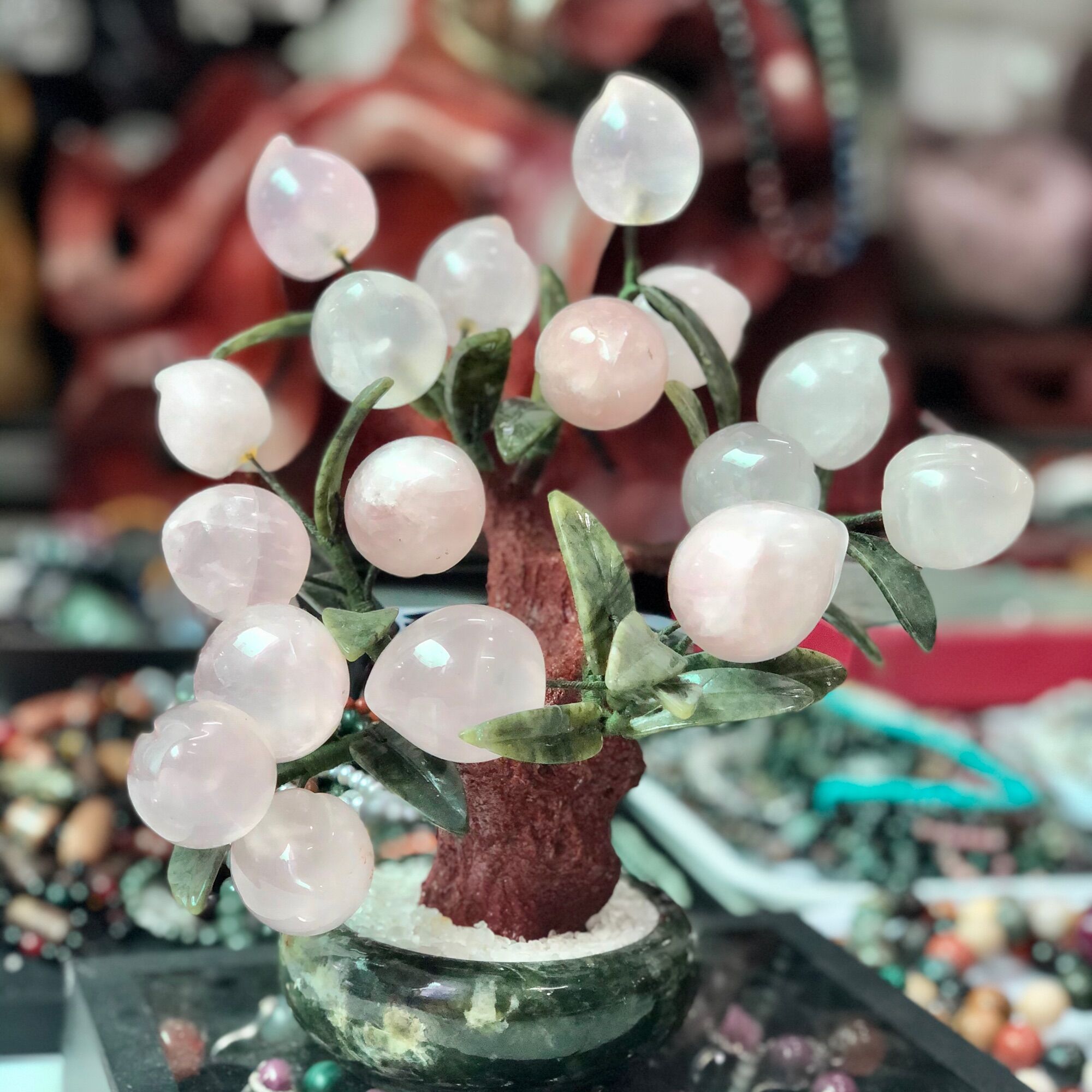 Cây đào thạch anh hồng 18 trái