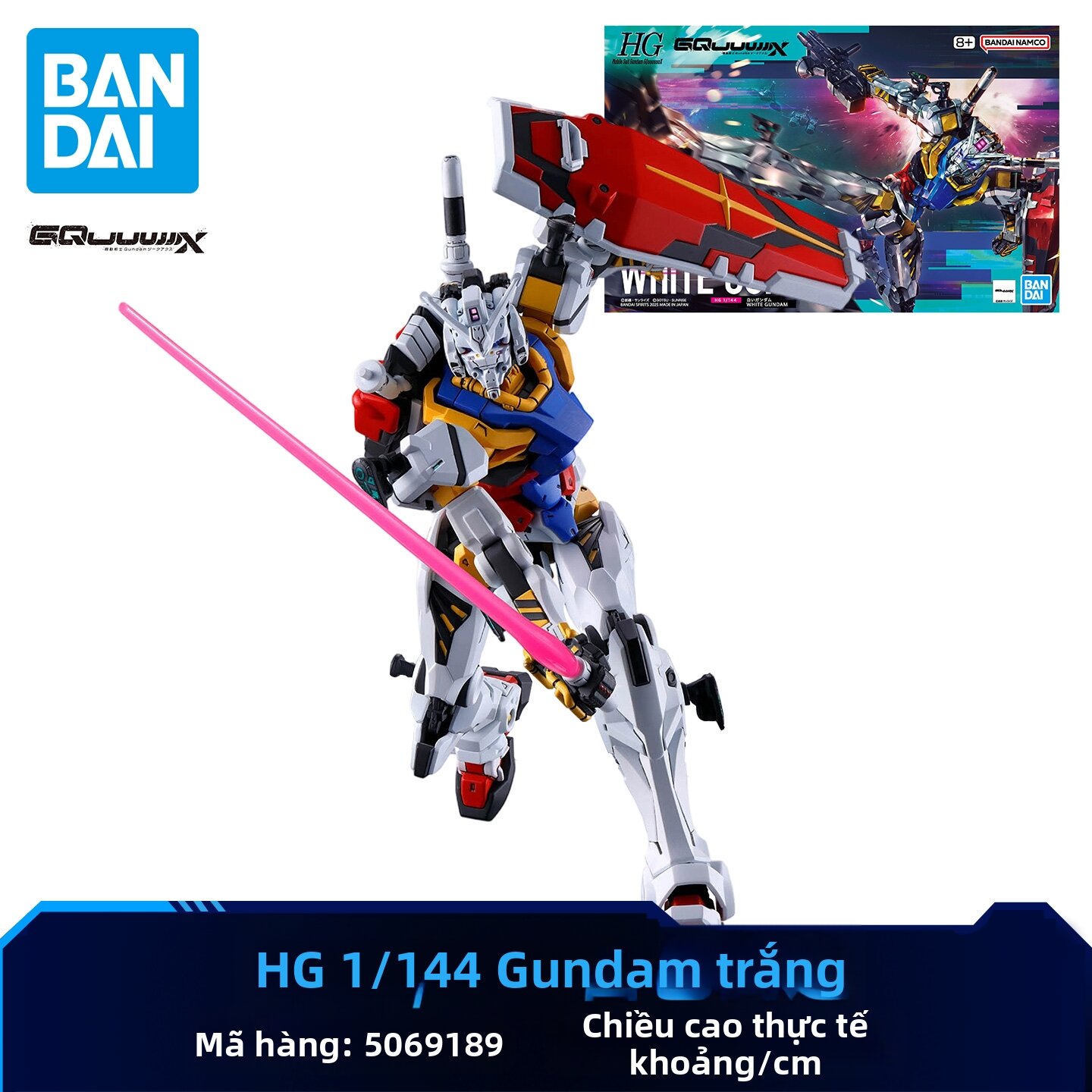 Bandai | Bộ Xây Dựng Gundam Quex Red Freeden Trang Sức Bằng Sứ Màu Trắng