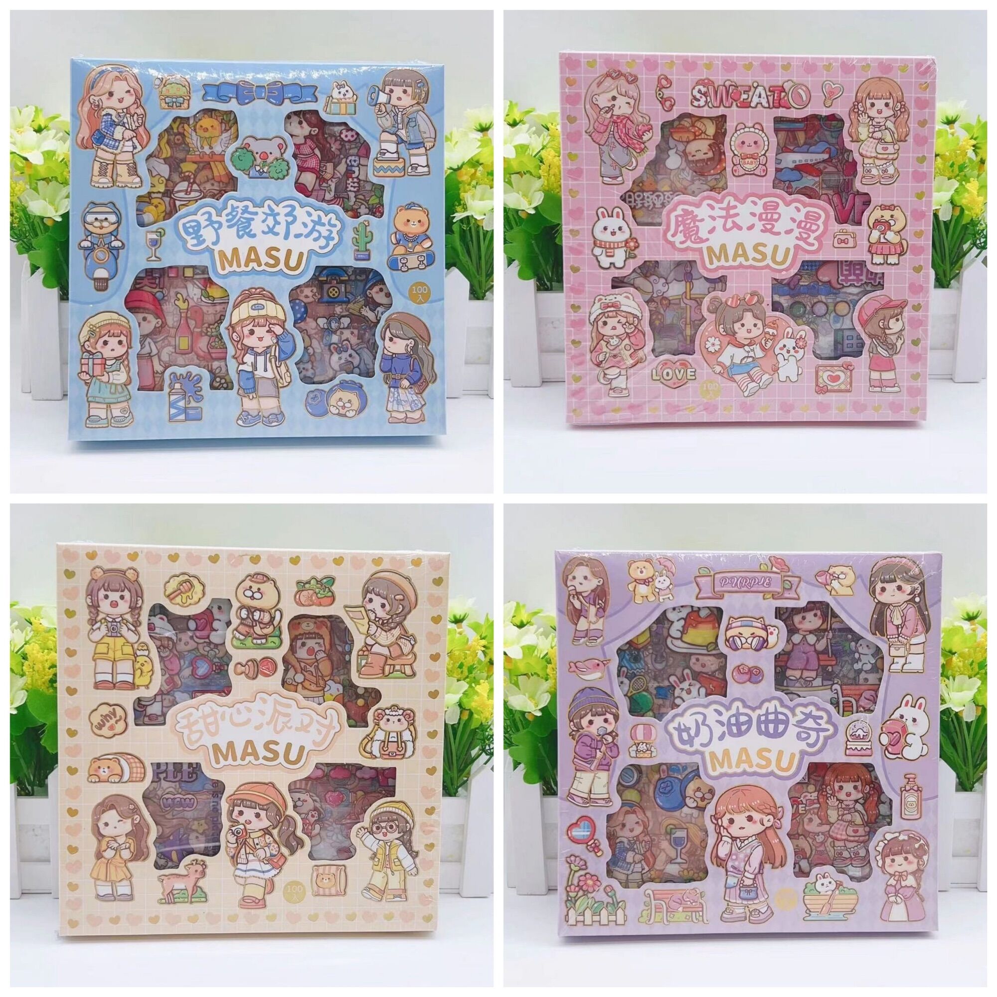 Hộp sticker 100 tấm (1000 sticker) không thấm nước