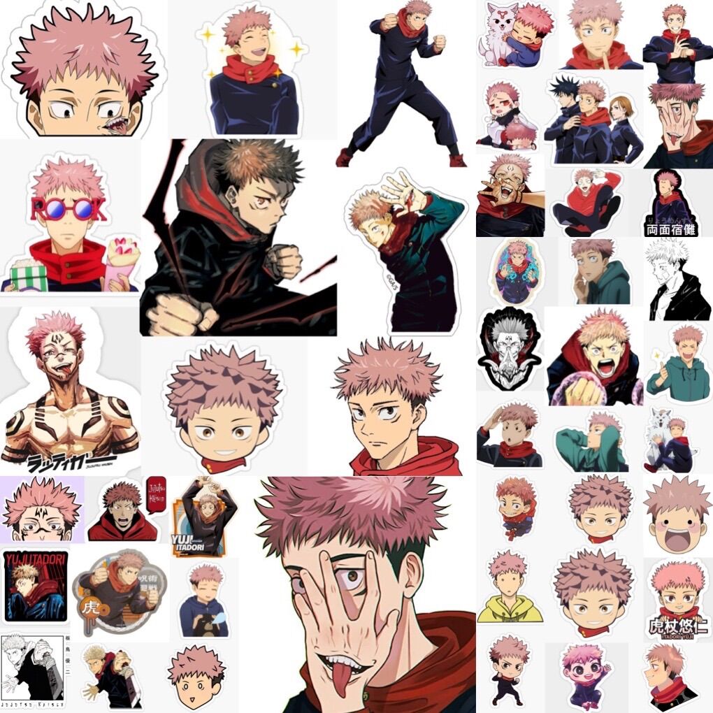 Sticker dán yuji JuJutsu kaisen 30-60 cái / hình dán JuJutsu kaisen yuji