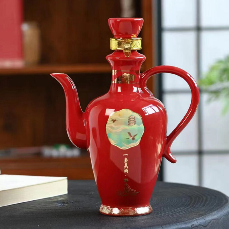 Bình rượu rỗng gốm sứ trấn cảnh đức bình rượu kín 500 ml bình rượu bình rượu bình cầm tay 1kg bộ dụng cụ rượu