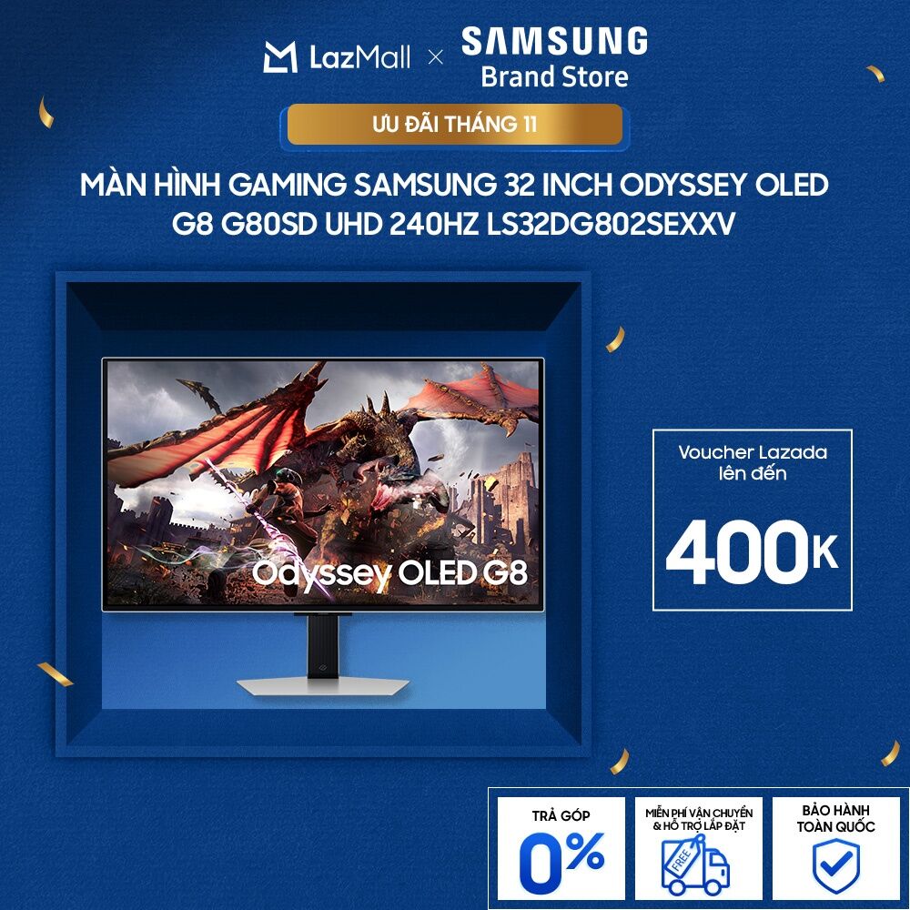 Màn Hình Gaming Samsung 32 inch Odyssey OLED G8 G80SD UHD 240Hz LS32DG802SEXXV