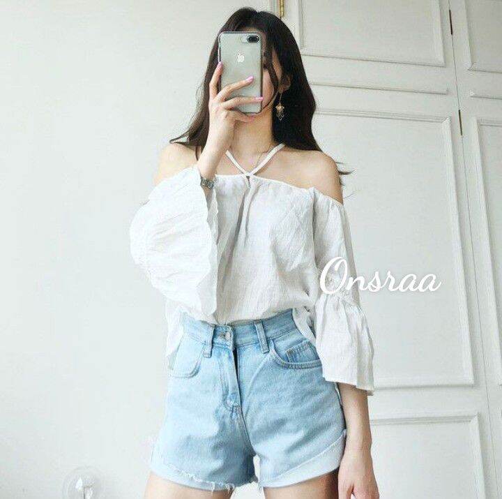 💯💔ÁO HỞ VAI NỮ TAY LOE ĐƠN GIẢN💯💔