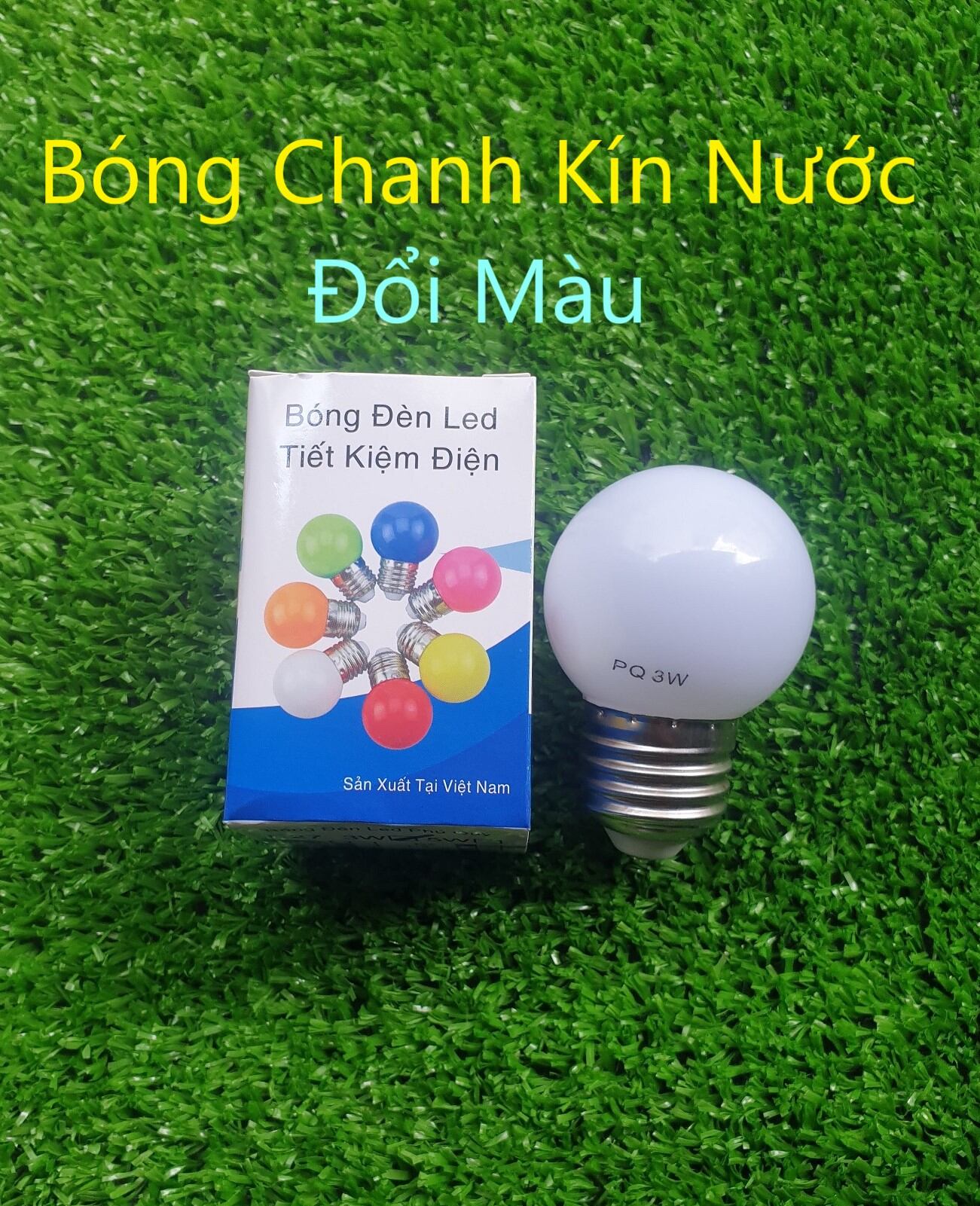 Bóng đèn led trái chanh 3w đui vặn e27 đổi màu tự động