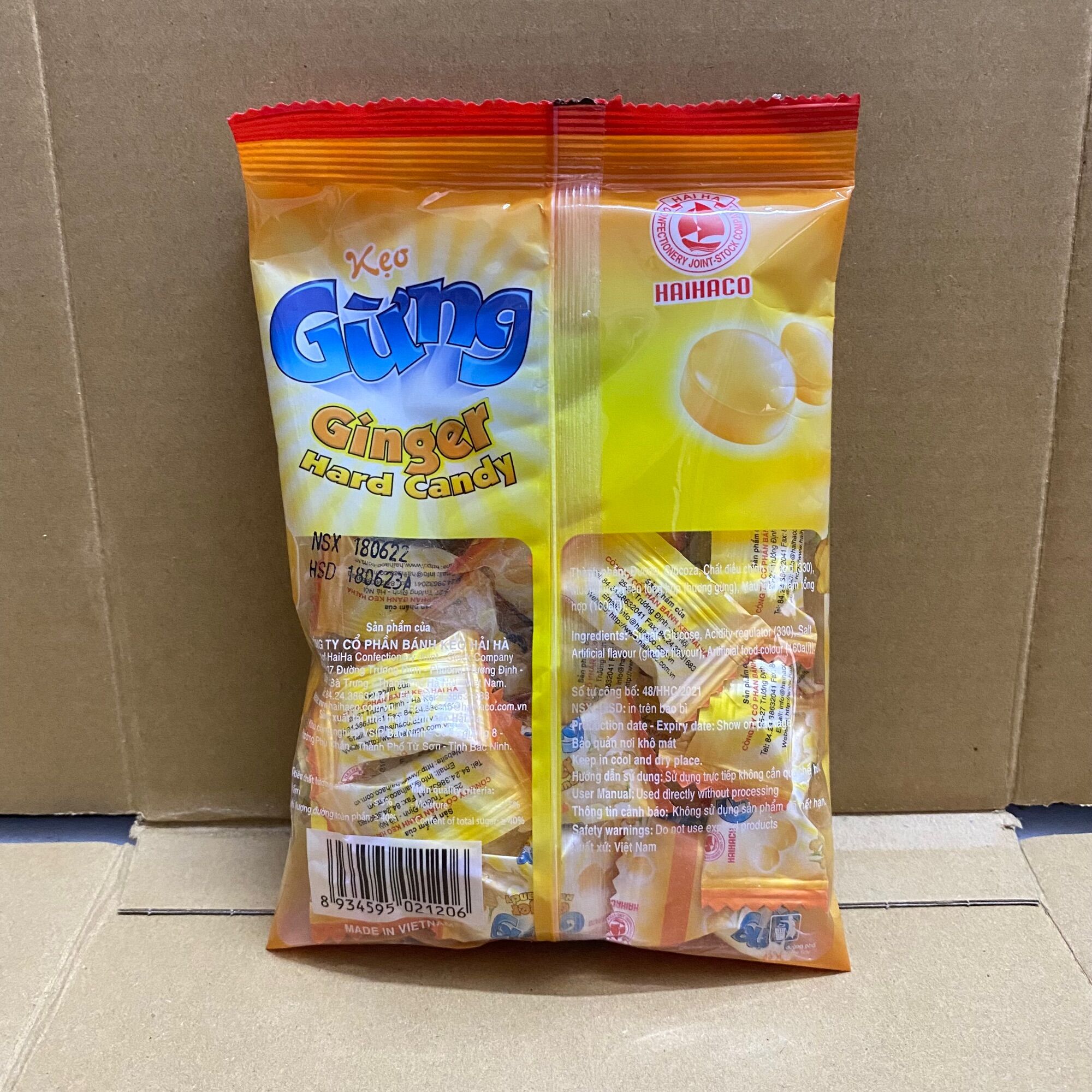 [80g][Vị Gừng] Túi Kẹo Cứng Viên Ngậm Hải Hà