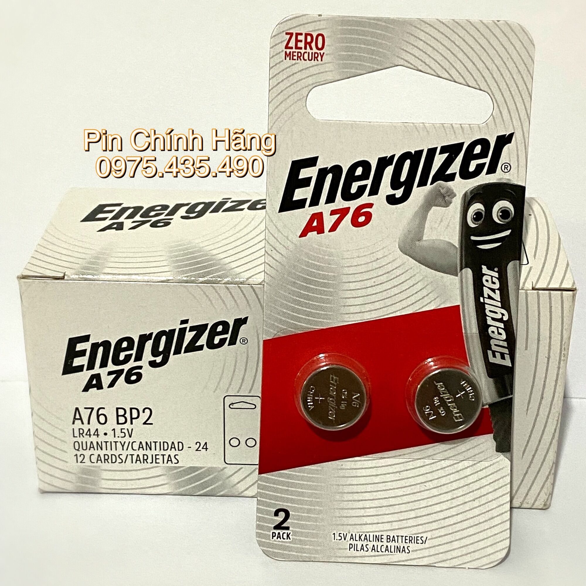Pin LR44 A76 AG13 Energizer Chính Hãng Vỉ 2 Viên