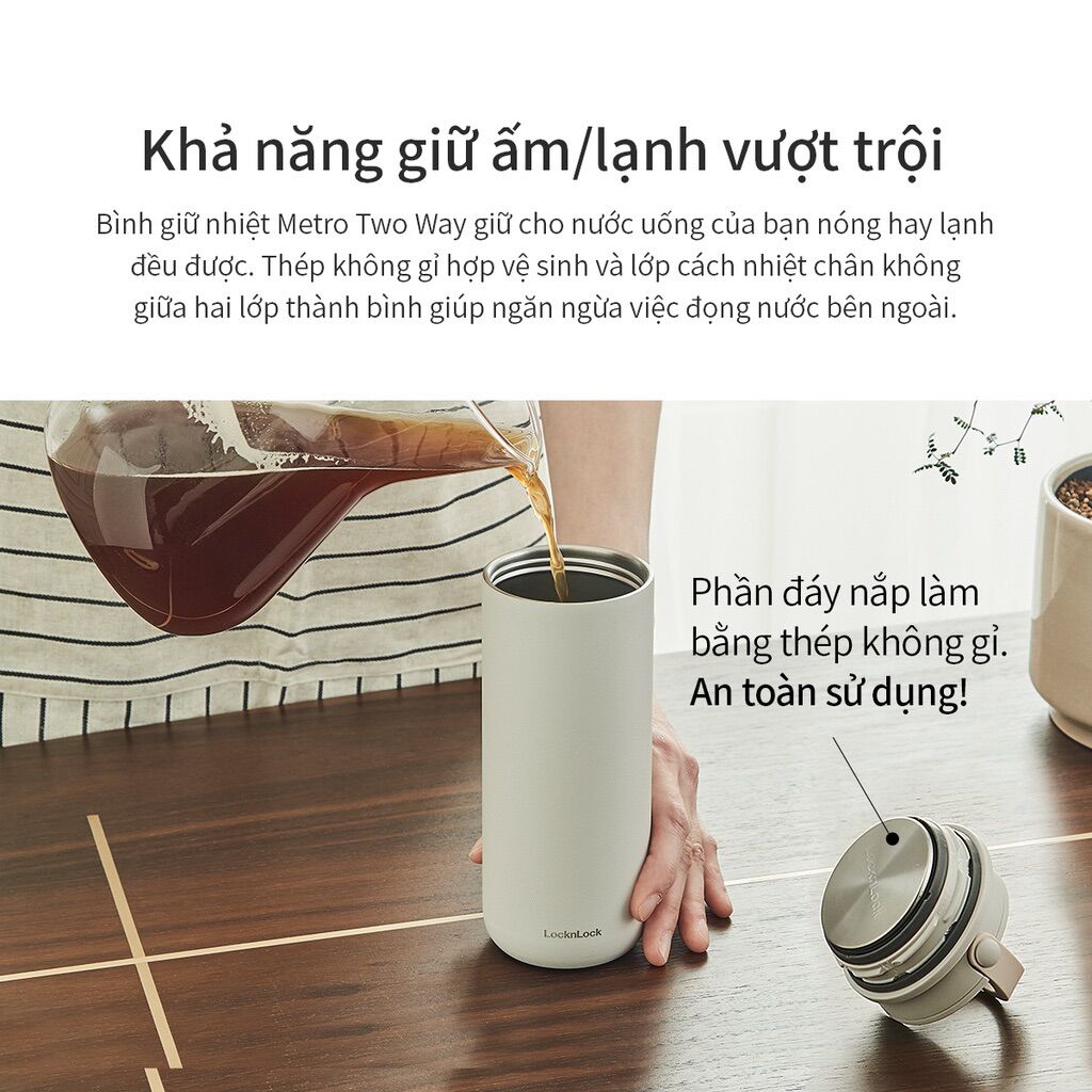 Bình giữ nhiệt Lock&Lock Metro Two Way 475ml - LHC4274 (3 màu)