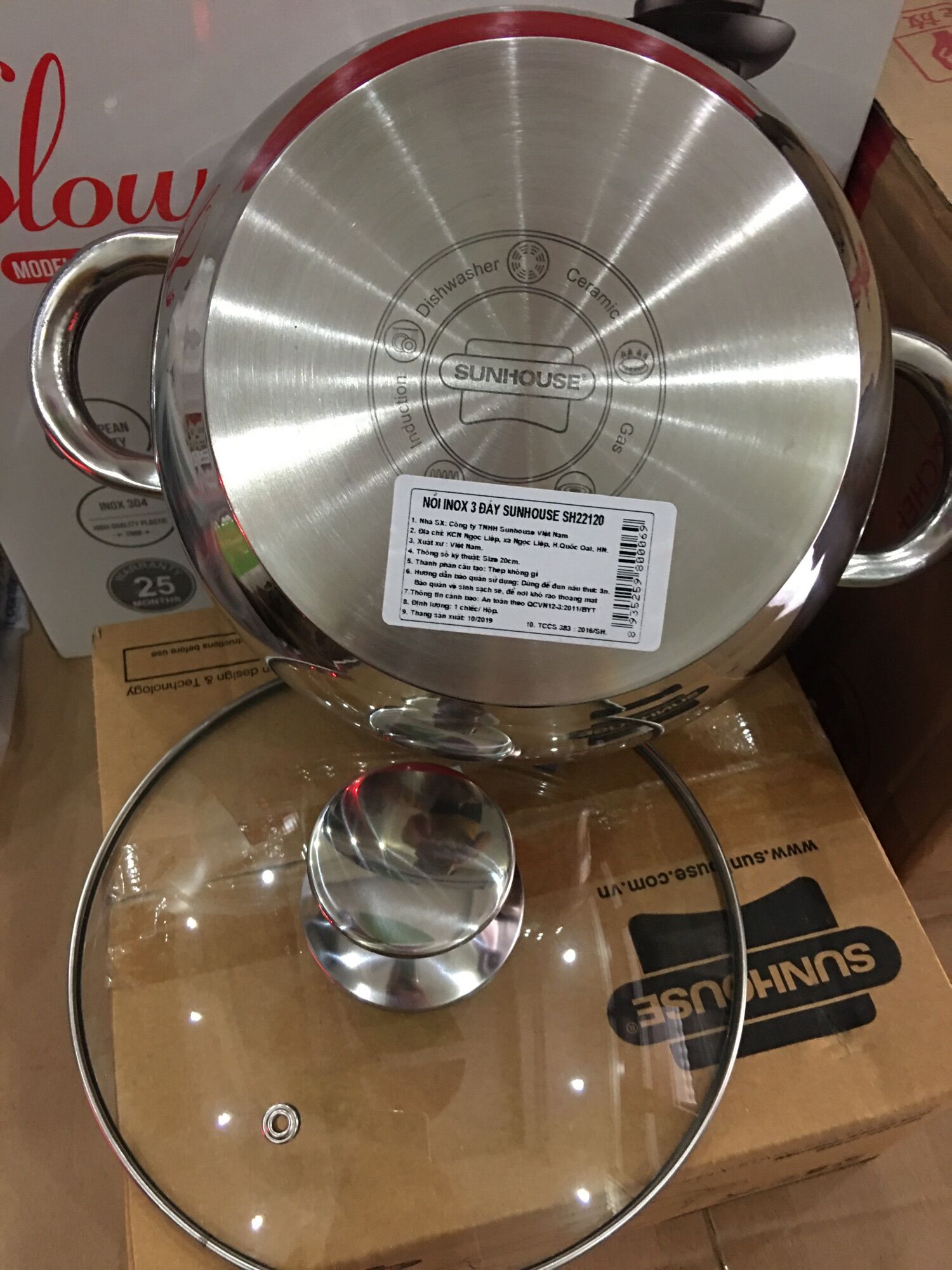 [HCM]???? NỒI INOX 3 ĐÁY SUNHOUSE size 20cm ????