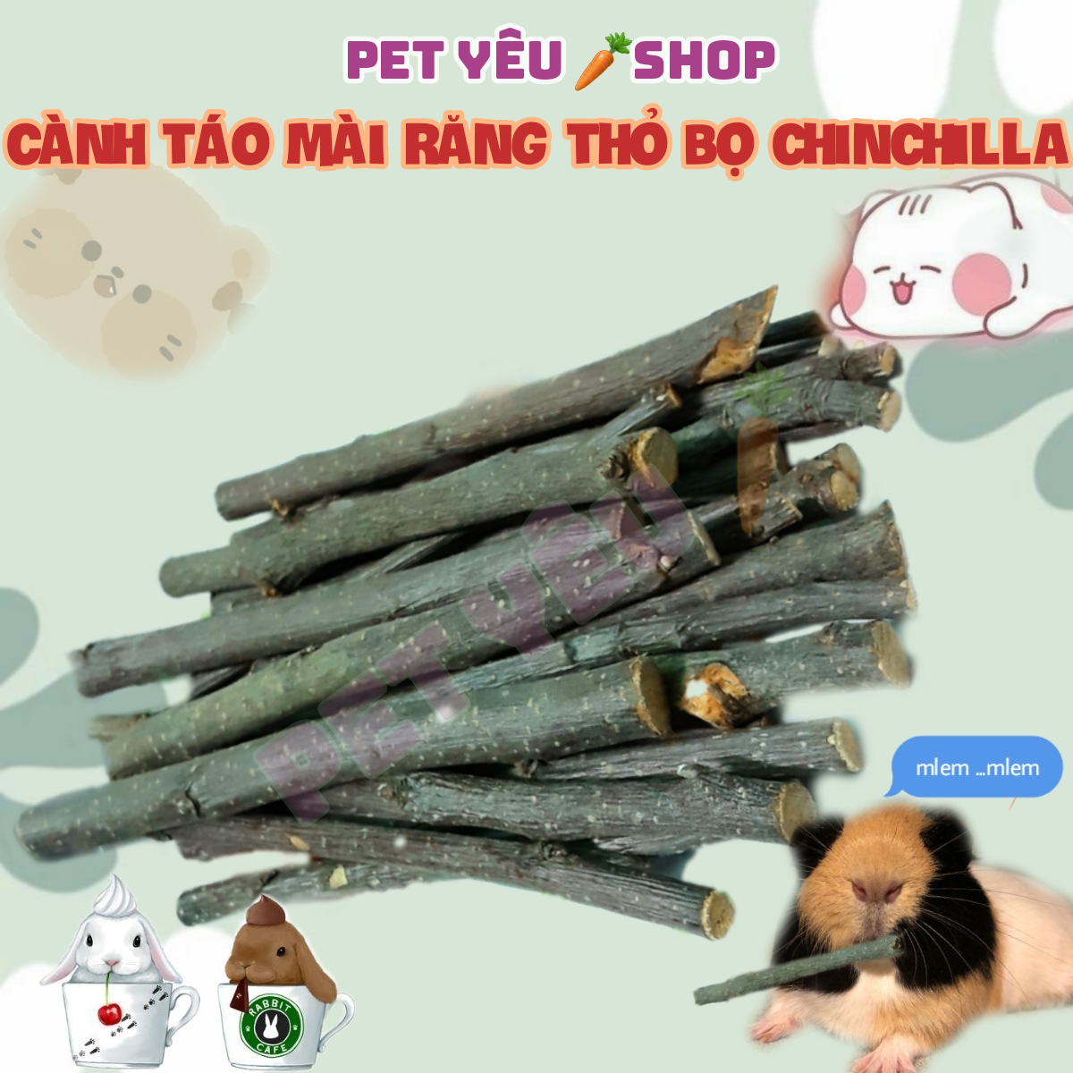 Cành táo mài răng 🐰Freeship🐰 thỏ bọ hamster chinchilla