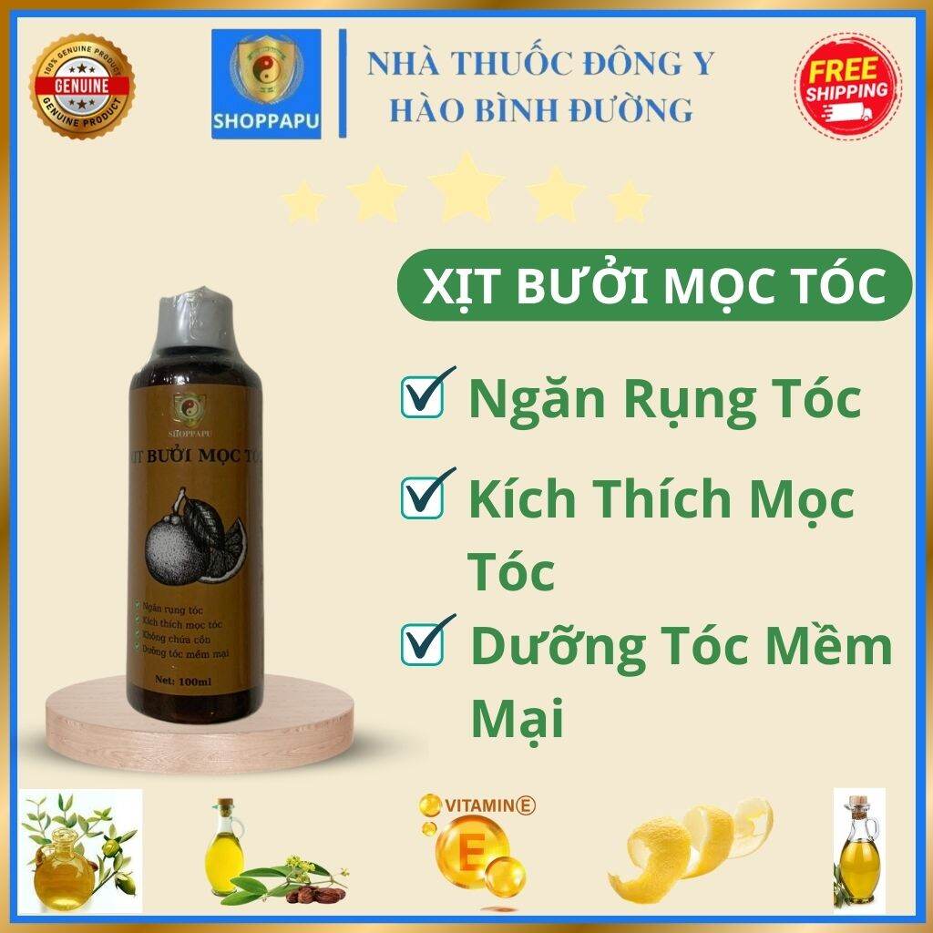 ✅[CHÍNH HÃNG] Xịt Bưởi Mọc Tóc Giúp Ngăn Rụng Tóc, Kích Thích Mọc Tóc, Dưỡng Tóc Mềm Mại