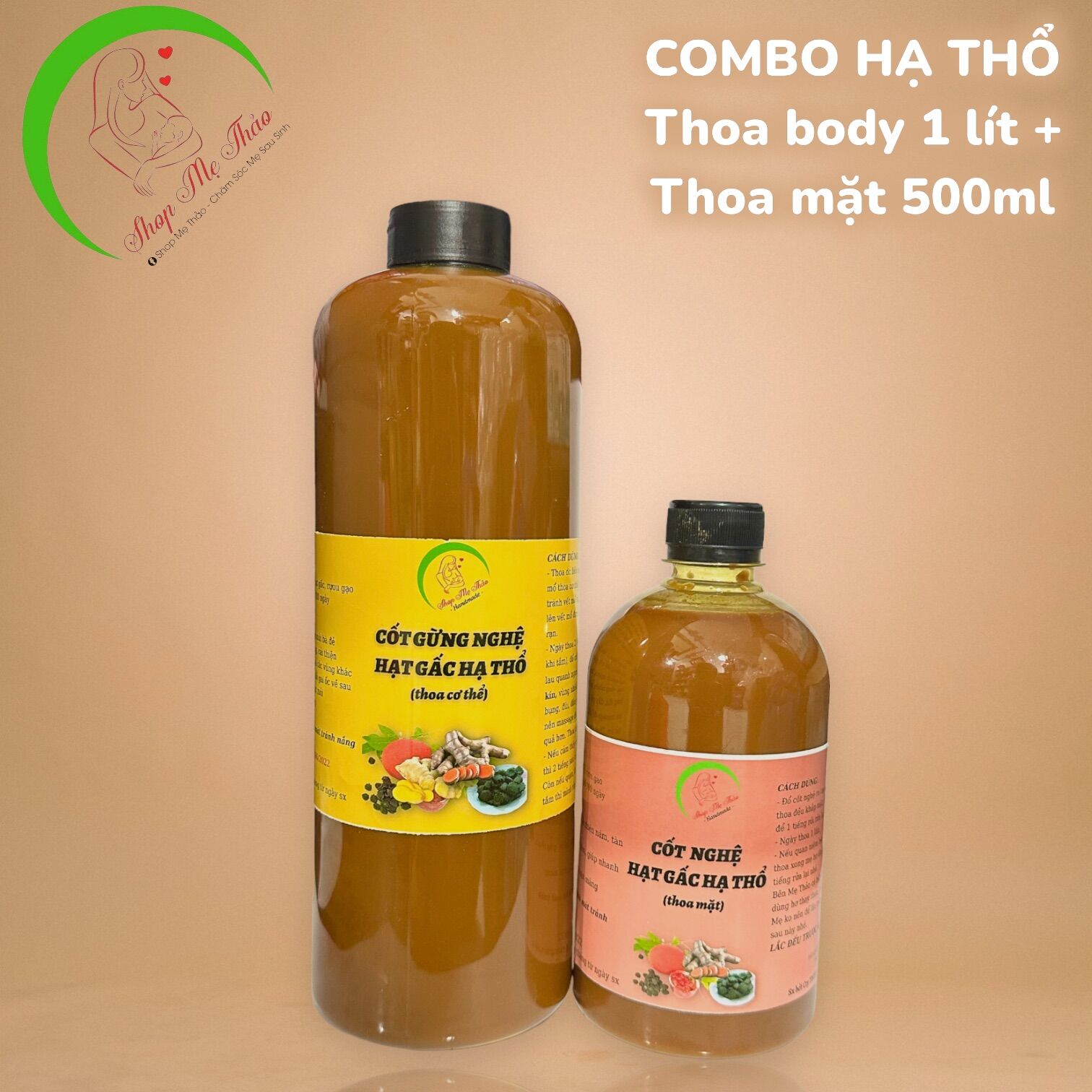 COMBO CỐT GỪNG NGHỆ GẤC BODY 1 LÍT + CỐT NGHỆ MẶT 500ML